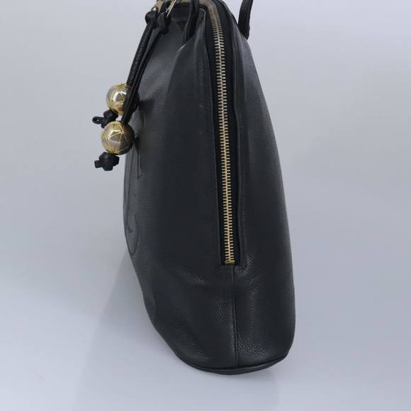 CHANEL COCO Mark Tote Bag Caviar Skin Black Gold CC Auth yk15761 - Picture 4 of 16